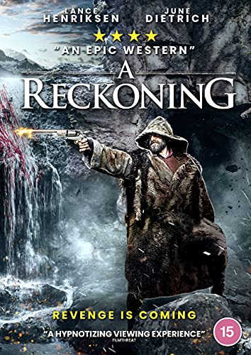 DVD cover for "A Reckoning" featuring a bearded man with a gun.