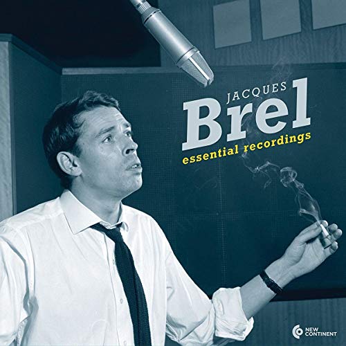 Jacques Brel album cover with a portrait of the singer and microphone.