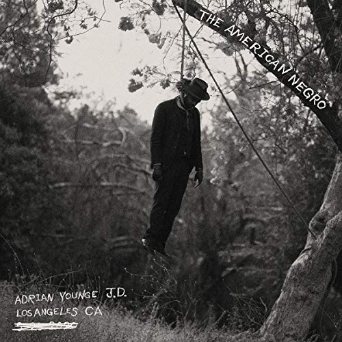 Black and white album cover depicting a figure hanging from a tree.