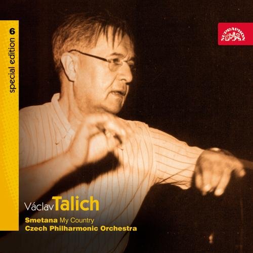 CD cover featuring Václav Talich, conductor, with yellow and red accents.