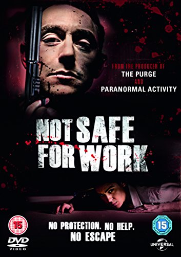 DVD cover for "Not Safe For Work" featuring a man with a gun.