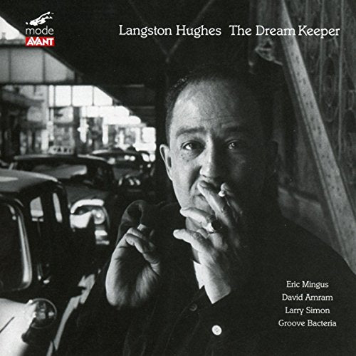 CD cover featuring a black and white portrait of Langston Hughes.