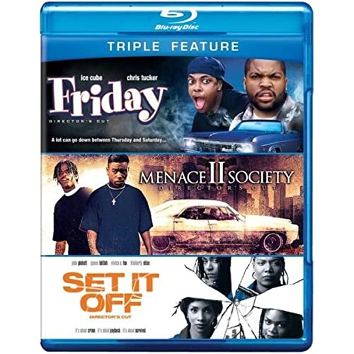 Blu-ray case featuring film stills from "Friday," "Menace II Society," and "Set It Off.