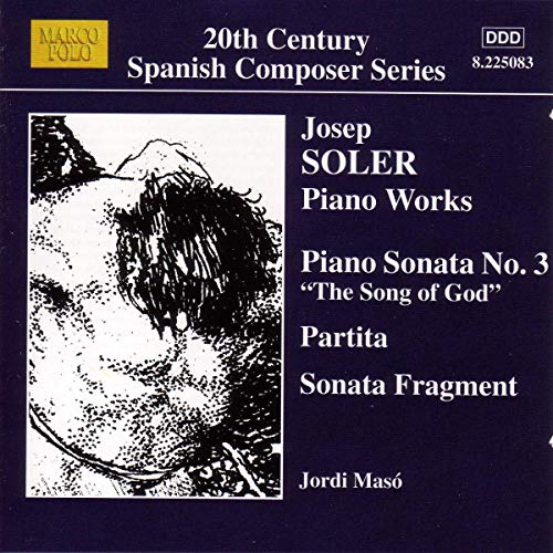 CD cover for Josep Soler piano works featuring a portrait sketch.