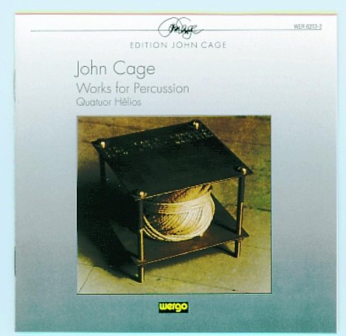 CD cover for John Cage’s “Quatuor Helios” featuring a metal percussion instrument.
