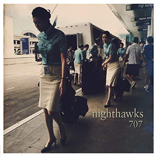 CD cover for Nighthawks 707 featuring flight attendants at an airport.