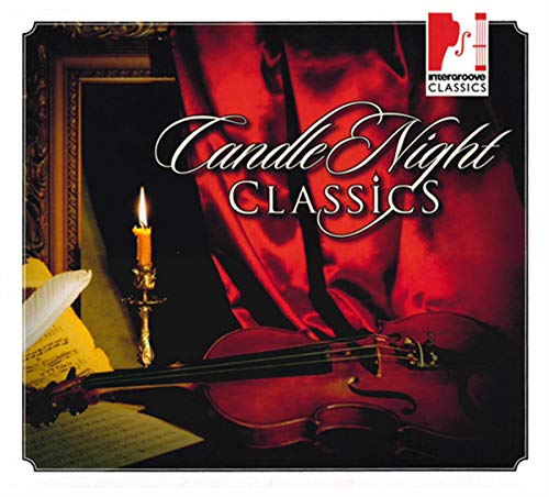 CD cover with violin, candle, sheet music, and red drapery.