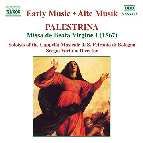 CD cover for Palestrina’s “Missa de Beata Virgine I” featuring religious artwork.