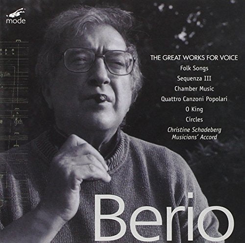CD cover featuring Luciano Berio, composer, with musical notation.