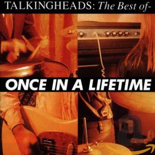 Talking Heads “Once in a Lifetime” CD cover with collage of band members.