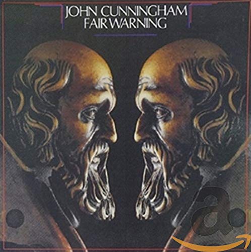 CD cover for John Cunningham’s “Fair Warning” featuring mirrored sculpted heads.