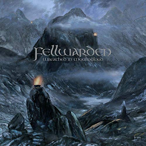 Dark fantasy album cover depicting a mountainous landscape and fortress.