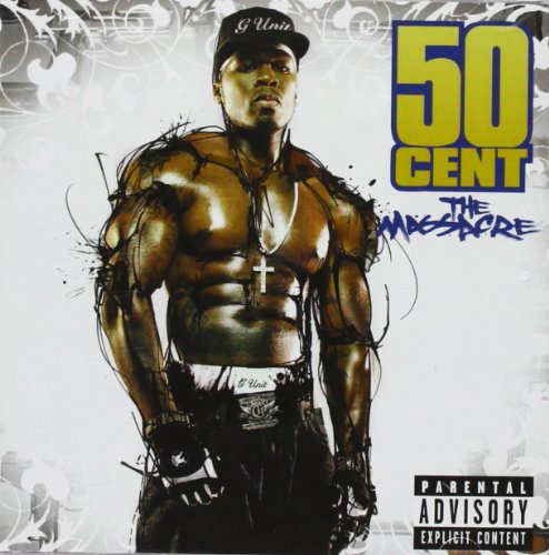 Album cover for 50 Cent’s “The Massacre,” featuring a painted portrait.