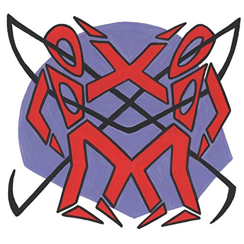 CD cover with abstract, symmetrical red and black design on purple.