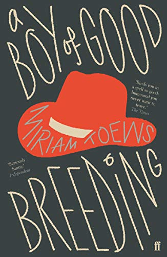 Book cover: red hat illustration over dark gray text, "A Boy of Good Breeding.