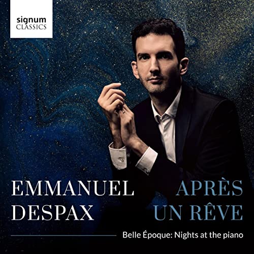 CD cover featuring pianist Emmanuel Despax in a dark suit, blue background.