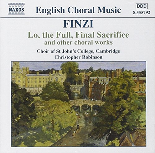 CD cover for Finzi’s choral works featuring a Cambridge University scene.