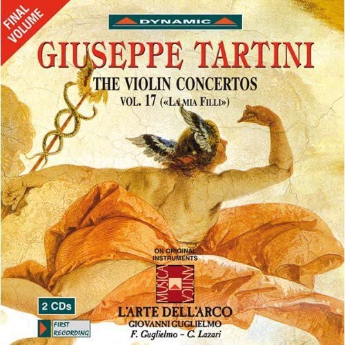 CD cover for Tartini’s violin concertos, featuring classical artwork.