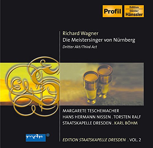 CD cover for Wagner’s *Meistersinger von Nürnberg*, featuring abstract gold swirls.