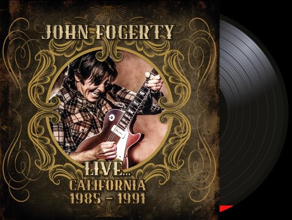 John Fogerty album cover featuring a portrait and vinyl record.
