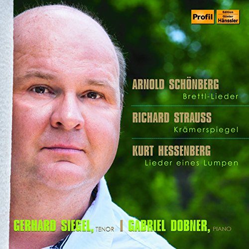 CD cover featuring portrait of a man and composers’ names: Schönberg, Strauss, Hessenberg.