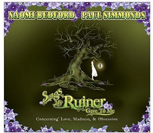 CD cover: dark tree with figure, purple floral border, text details.