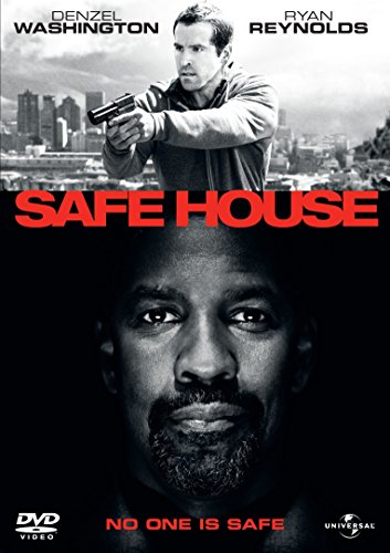 Safe House" DVD cover featuring Denzel Washington and Ryan Reynolds, a thriller.