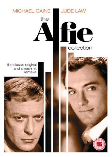 DVD cover featuring portraits of Michael Caine and Jude Law for "Alfie".