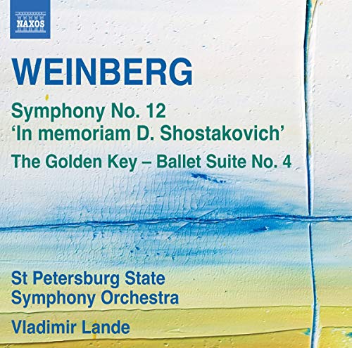 CD cover for Weinberg's Symphony No. 12, blue and white abstract design.