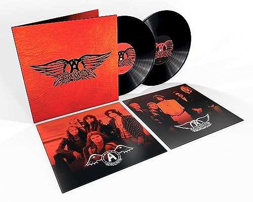 Aerosmith’s Greatest Hits double vinyl record with album cover and insert.