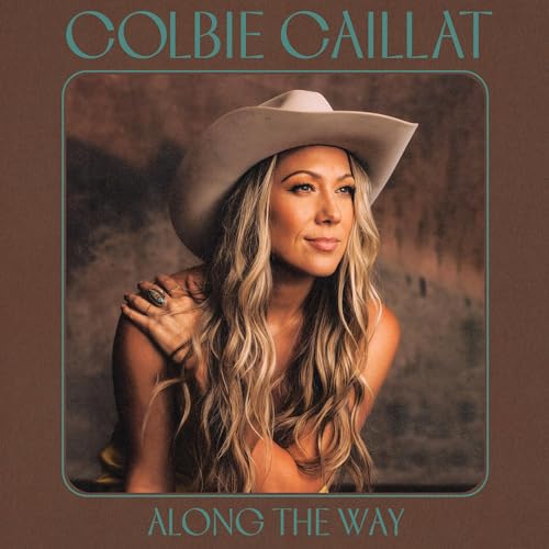 Colbie Caillat album cover, woman in a white cowboy hat, brown background.