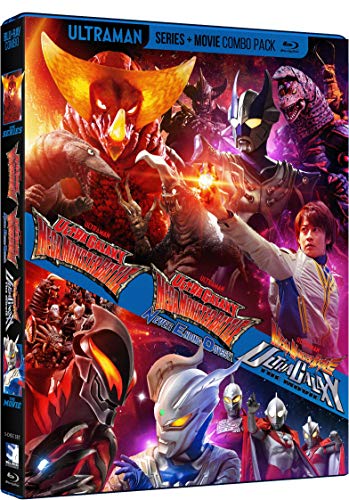 Blu-ray cover featuring Ultraman characters and various large monsters in action.