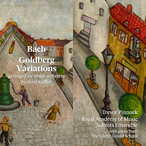 CD cover depicting a painted street scene with text: Bach Goldberg Variations.