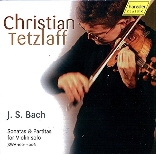CD cover featuring violinist Christian Tetzlaff and text for Bach’s sonatas.