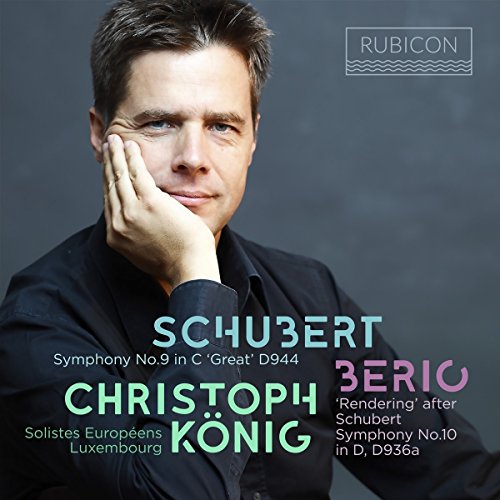 CD cover featuring a portrait of Christoph König and text about Schubert and Berio.