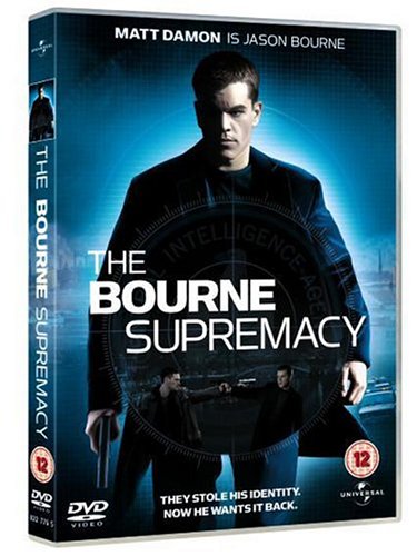 DVD cover for "The Bourne Supremacy" featuring Matt Damon in a suit.