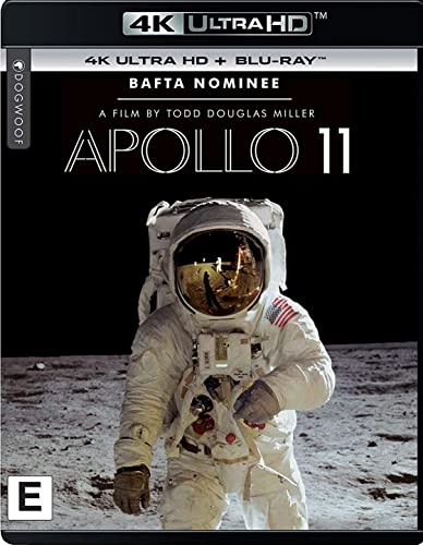 Apollo 11 Blu-ray cover featuring an astronaut on the moon’s surface.