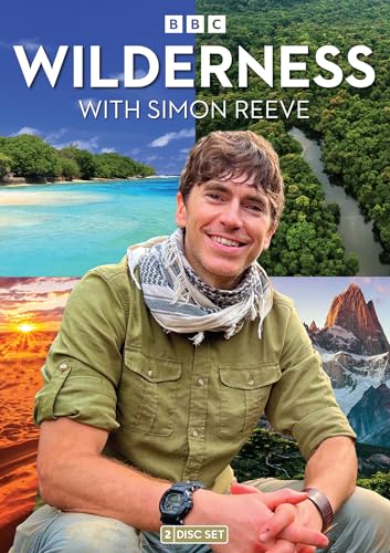 DVD cover for “Wilderness With Simon Reeve” featuring a man and landscapes.