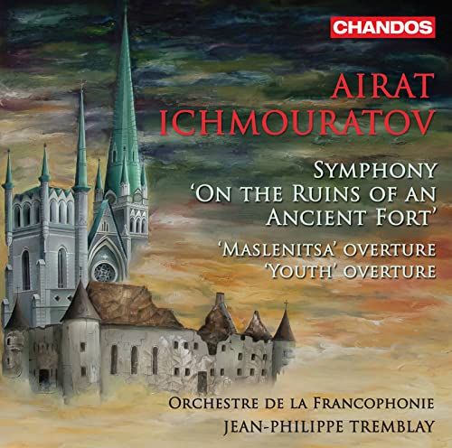 CD cover featuring a ruined castle against a stormy, colorful sky.