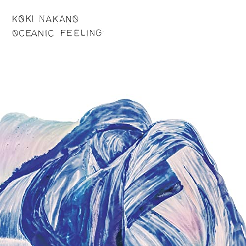 Abstract blue and white painting, album cover for Koki Nakano’s Oceanic Feeling.