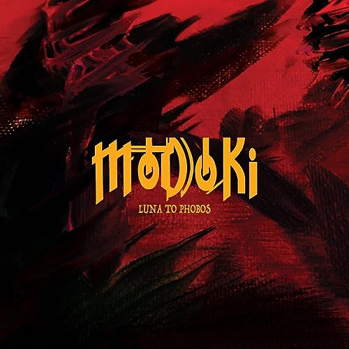 Album cover for "Luna To Phobos" with abstract red and black imagery.