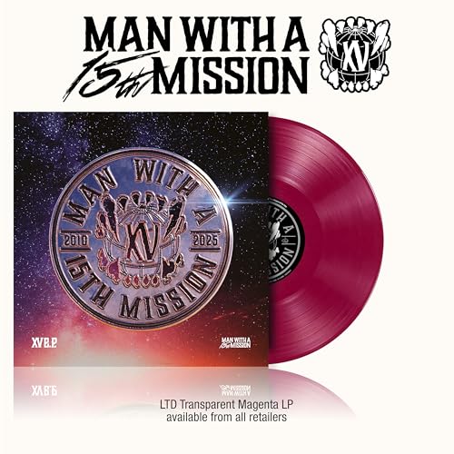 Man With A Mission vinyl record with a circular logo and magenta color.