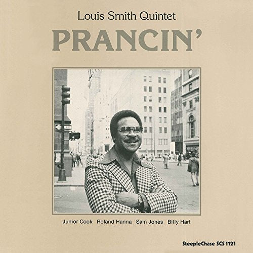 Vinyl album cover featuring portrait of Louis Smith with city backdrop.