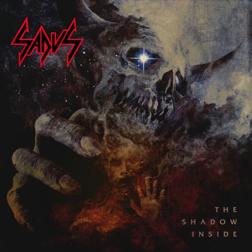 Sadus album cover: skull with glowing eye, dark and textured imagery.