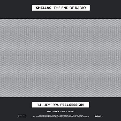 CD cover for Shellac’s “The End of Radio” with gray textured background.