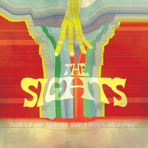 CD cover with yellow hands and colorful striped background, text "The Sights".