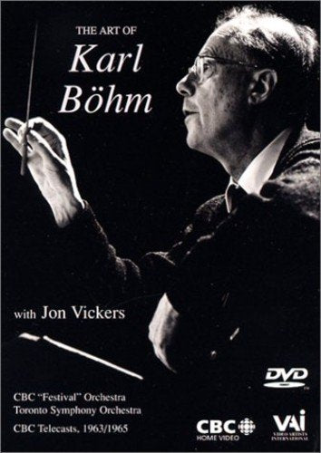 Black and white DVD cover featuring conductor Karl Böhm in profile.