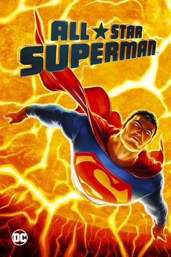 All-Star Superman Blu-ray cover featuring a dynamic, illustrated Superman in flight.