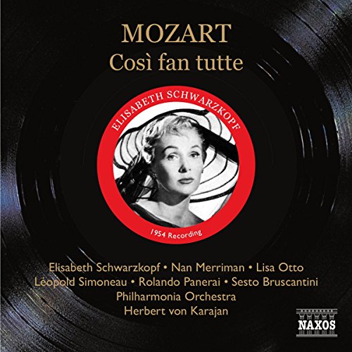 CD cover for Mozart’s *Così fan tutte* featuring Elisabeth Schwarzkopf’s portrait.