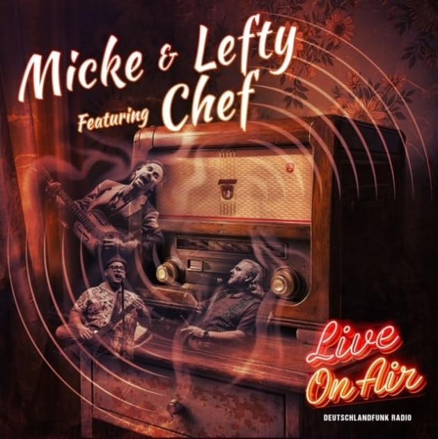 CD case featuring album art for a live music recording by Micke & Lefty.